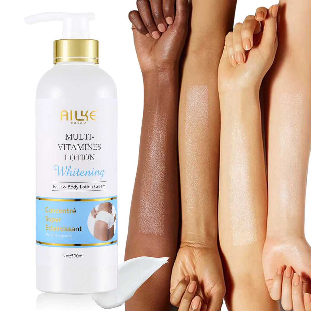 AILKE Multi Vitamin Whitening Body Lotion With Vitamins A,E,B3,B5, Increase Skin Radiance, Even Skin Tone, Moisturizer Cream