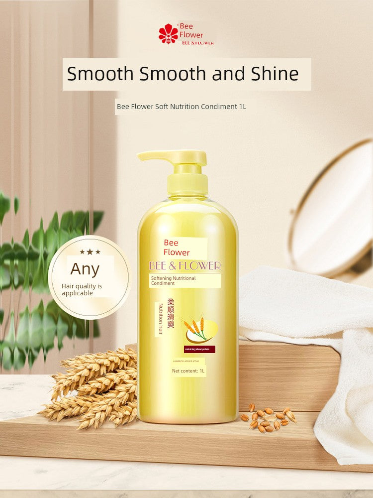 BEE&FLOWER Hair Conditioner Genuine Goods Wheat Protein Nutrition Soft Olive Moisturizing Hair Repair Improve Frizzy Hair 1L Pack