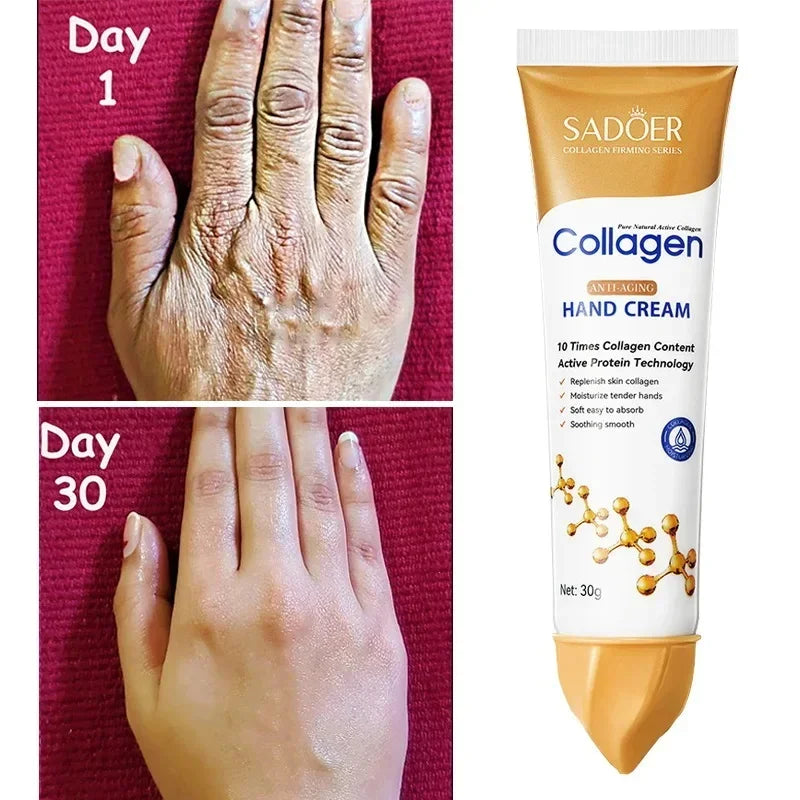 Collagen Anti-wrinkle Hand Cream Anti Crack Drying Repair Serum Fade Fine Lines Exfoliating Whiten Moisturizing Korean Skin Care