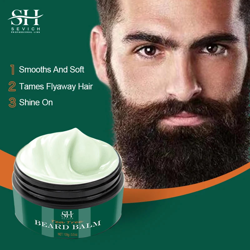 NEW 100% Tea Tree Beard Wax Men'S Beard Care Styling Cream Natural Oil Beard Moisturizing Effect Conditioner Sevich Beard Care