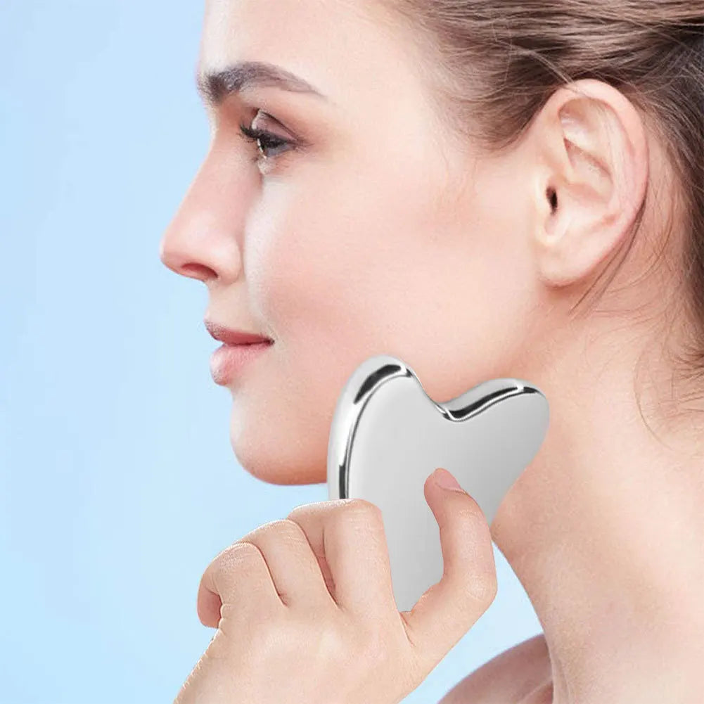 Stainless Steel Gua Sha Scraper Massager For Face Neck Body - 1Pcs