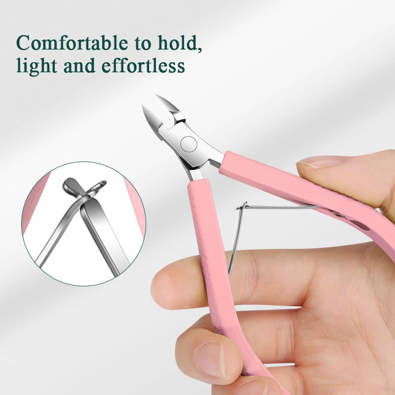 3Pcs/Set Professional Nail Cutter Scissor Nippers Stainless Steel Cuticle Pusher Remover Nail Care Muti Function Manicure Kits