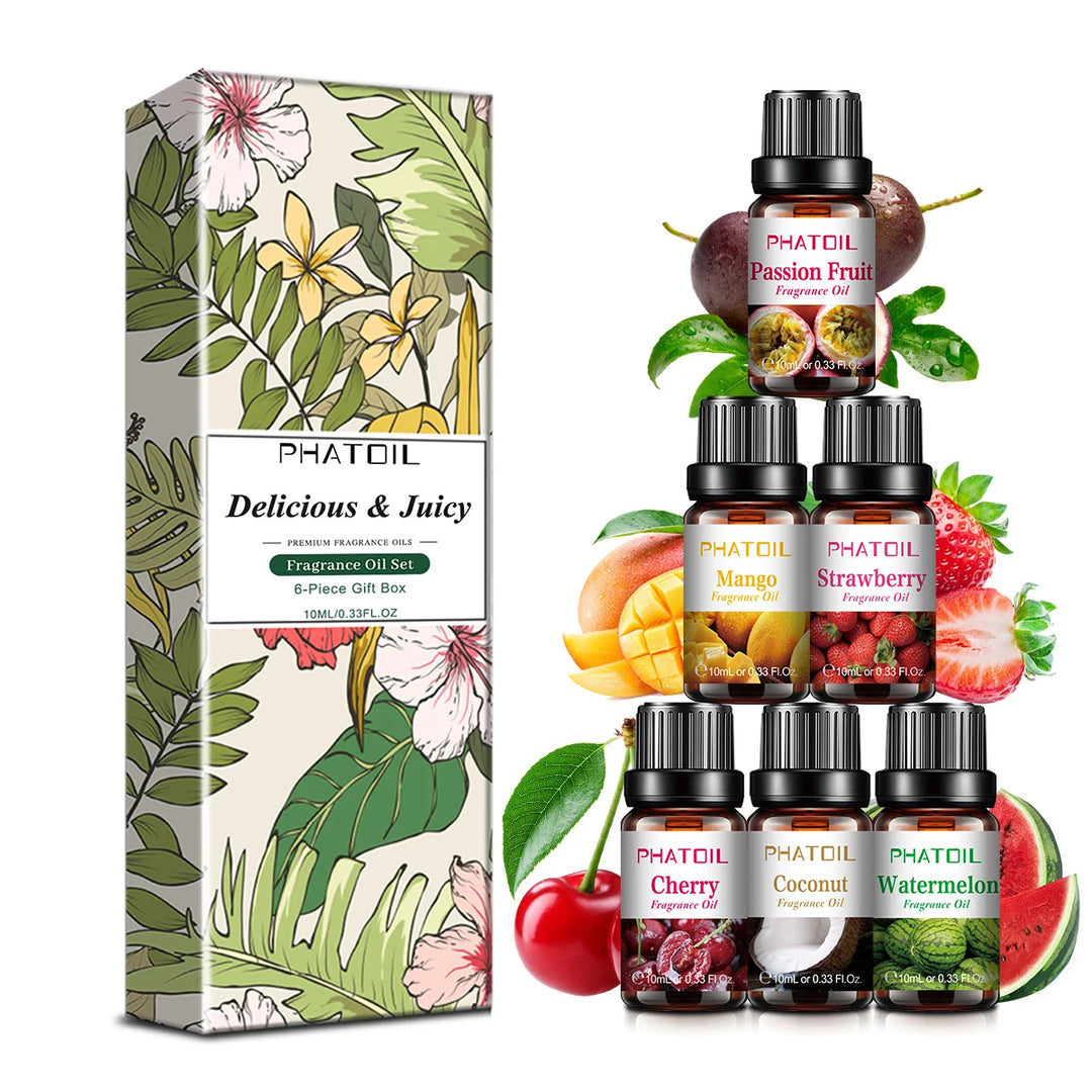 Fruit Fragrance Essential Oils Set Aromatic Diffuser Massage Skin Care Coconut Pineapple Mango Banana Aroma Oil for Aromatherapy