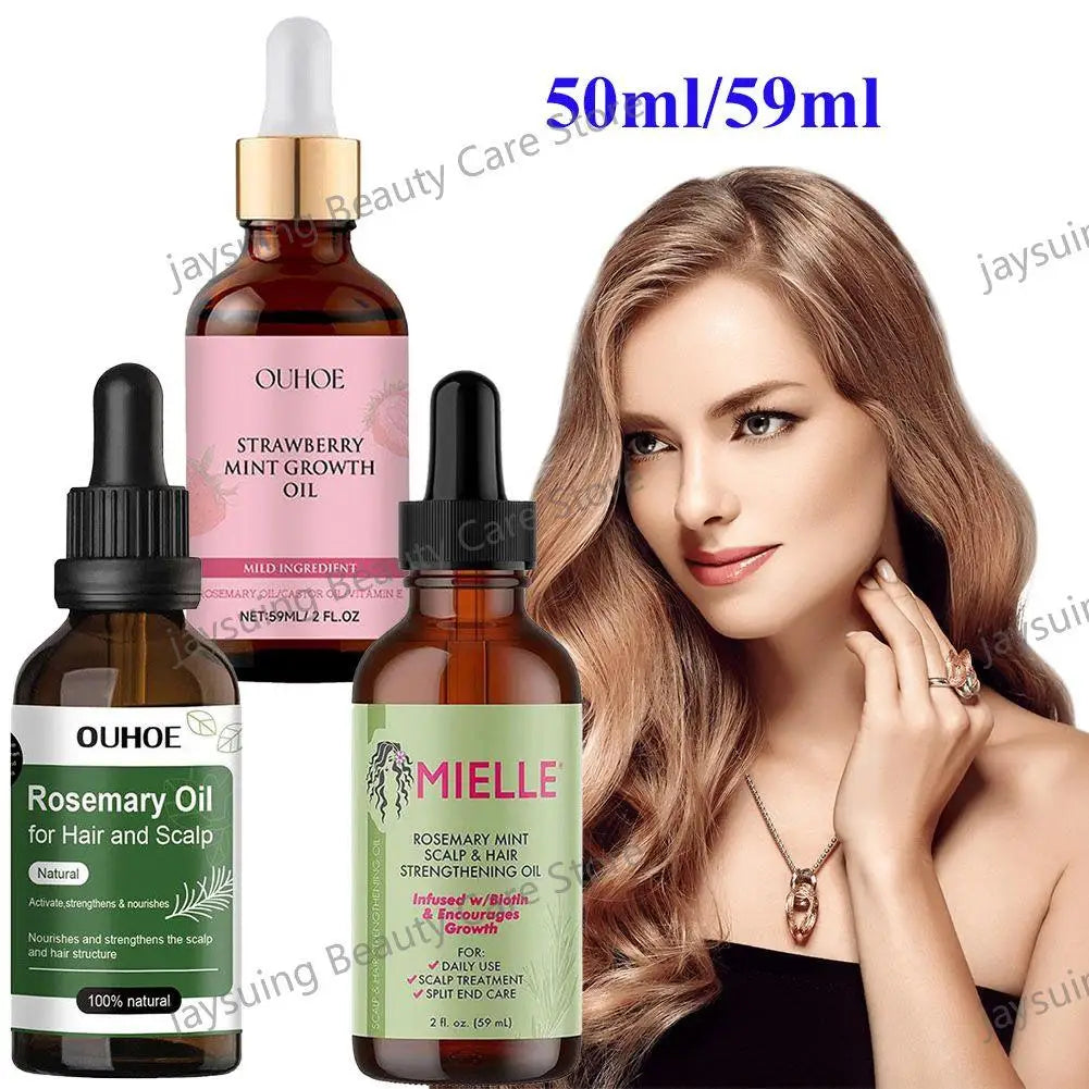 50ml/59ml Rosemary Mint Scalp Hair Strengthening Oil Biotin Essential Oil Nourishing Treatment Split Ends Dry All Types