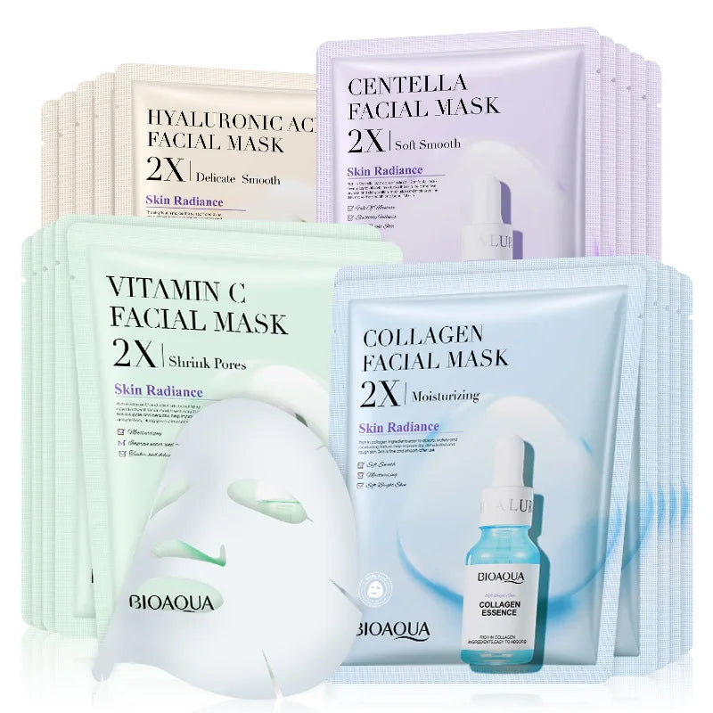 BIOAQUA - Centella Collagen Face Mask Moisturizing Refreshing Sheet Masks Hyaluronic Acid Facial Mask Skin Care Products