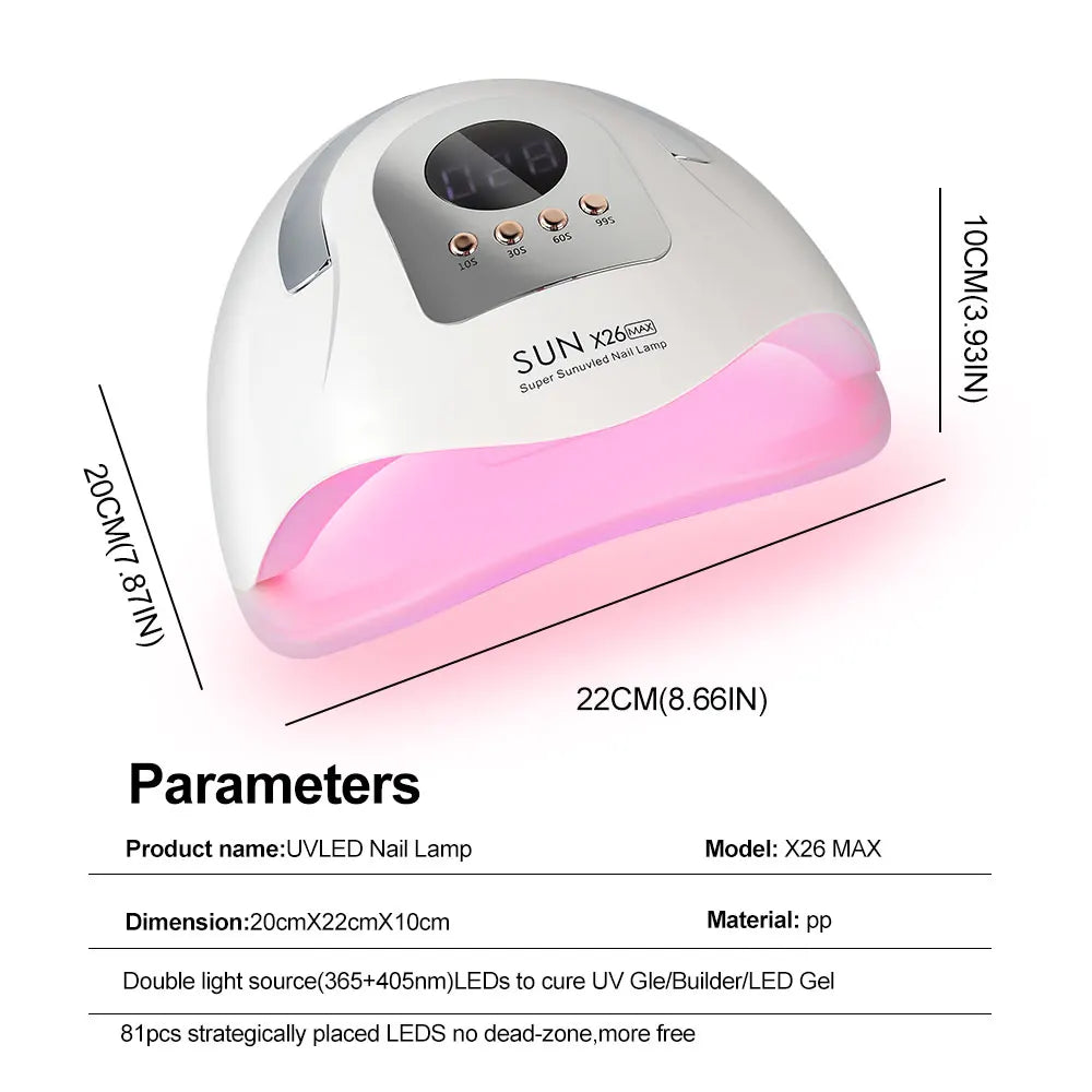 Professional 81LED Nail Dryer Lamp With 4 Timers Auto Sensor for Drying Manicure All UV Nails Gel Polish Suitable Home Salon