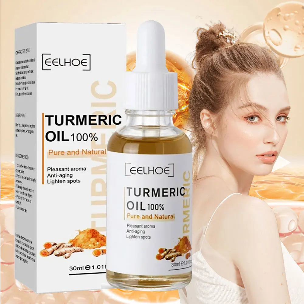 Turmeric Freckle Whitening Serum Curcumin Oil Brighten Removal Pigment Melanin Fade Dark Spot Correcting Beauty Face Skin Care