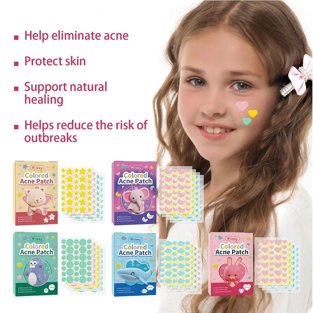 LANBENA - 144PCS Star Pimple Patch Acne Colorful Invisible Acne Removal Skin Care Stickers Concealer Face Spot Beauty Makeup Tools