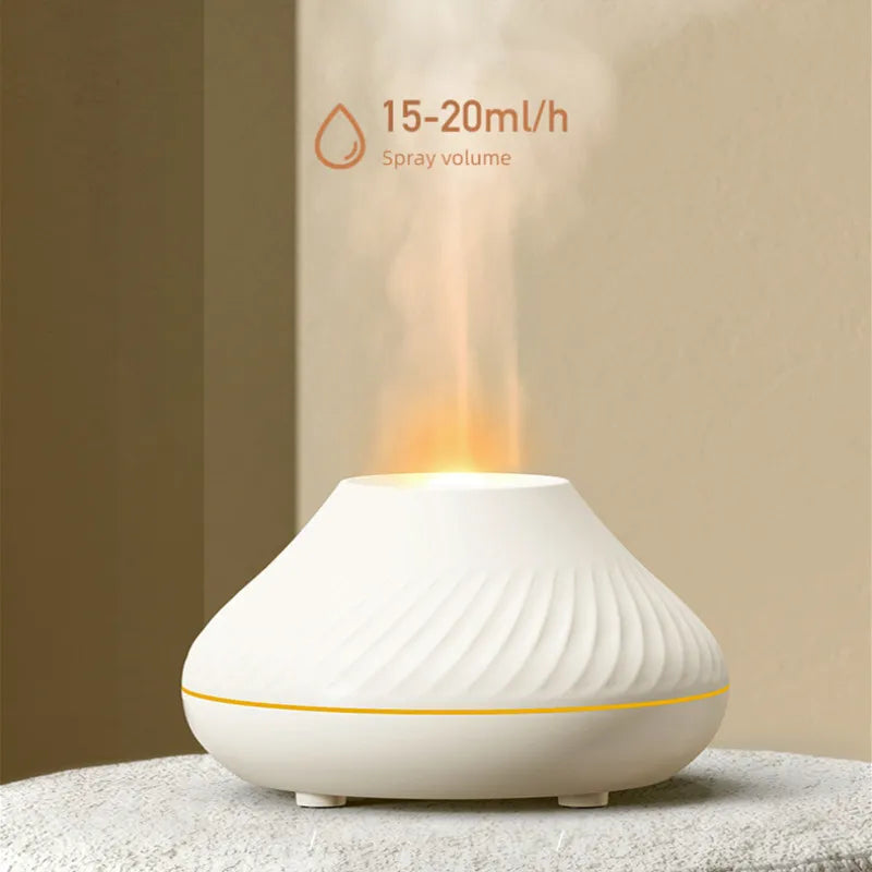 Aroma Fire Flame Diffuser for Essential Oils Small Portable Air Fireplace Volcano Mushroom Scent Humidifier  for home office