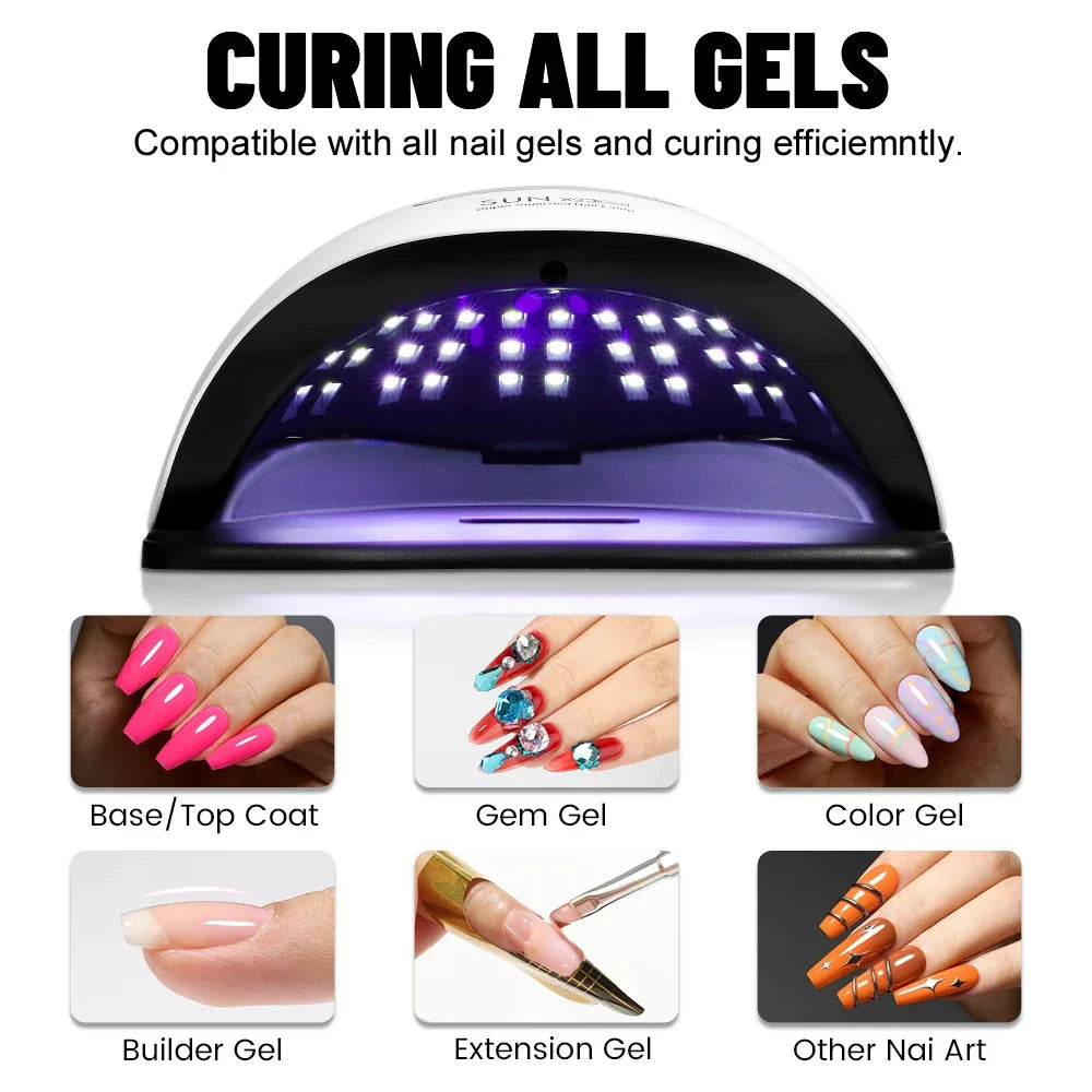 YOKEFELLOW - Big Power 380W UV Gel Nail Dryer LED Light for Gel Polish With 4 Timers Professional Nail Art Accessories Curing Gel Toe Nails