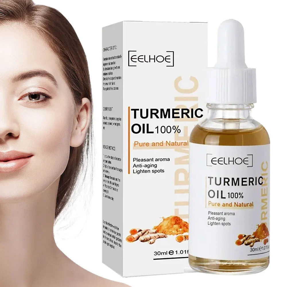 Turmeric Freckle Whitening Serum Curcumin Oil Brighten Removal Pigment Melanin Fade Dark Spot Correcting Beauty Face Skin Care