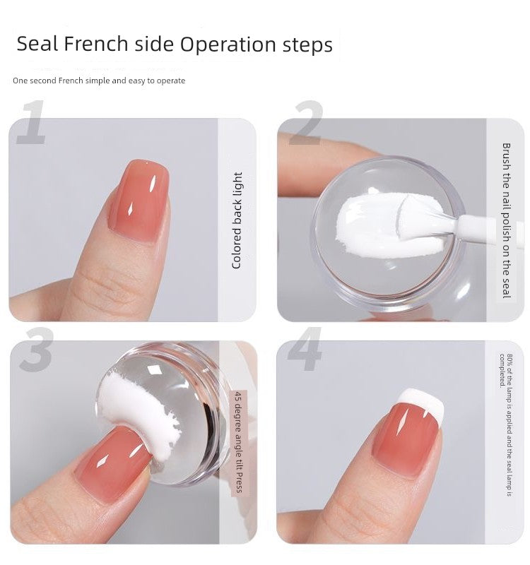 French Double-Headed Seal Transparent Steel Plate Nail Art