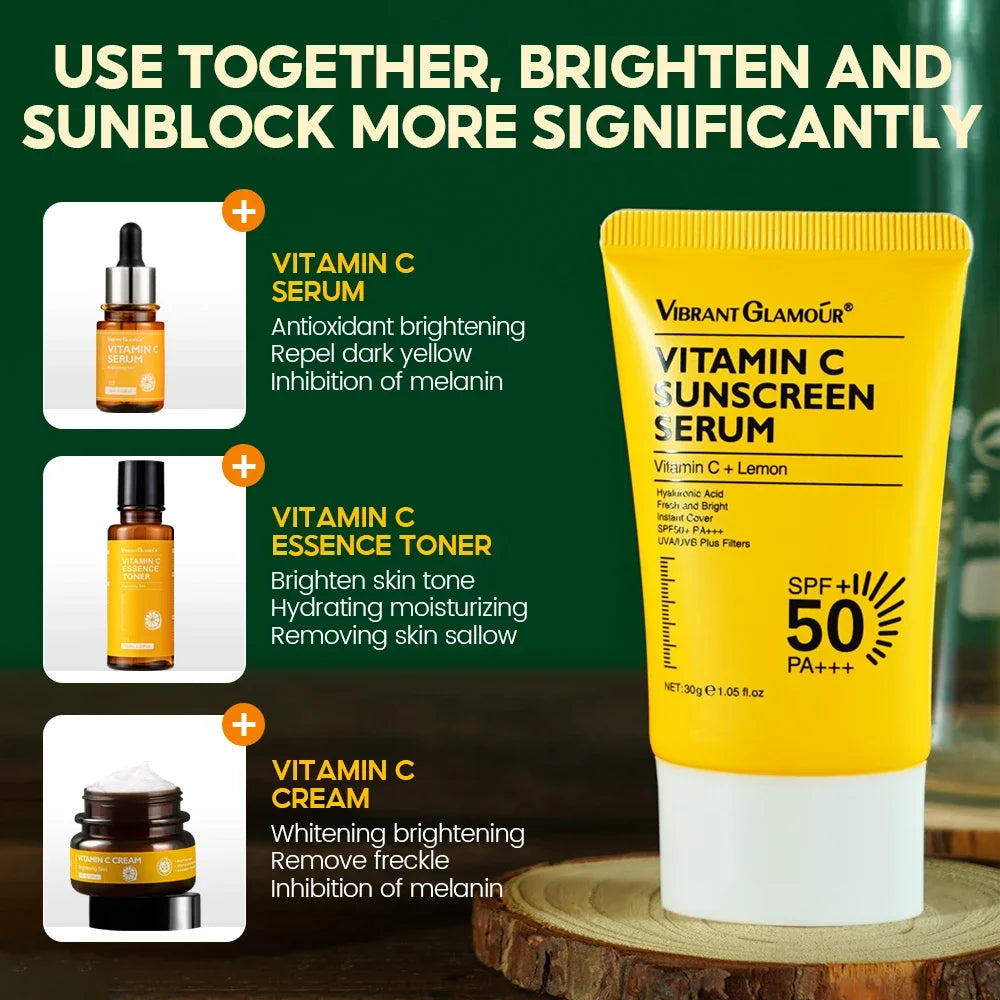 VIBRANT GLAMOUR Vitamin C  Facial Toner+Face Cream+Facial Essence+Sunscreen