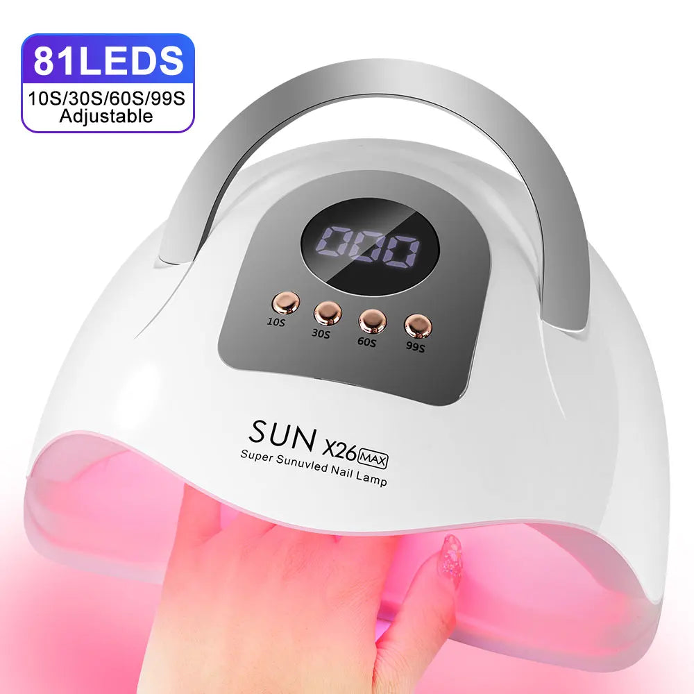 Professional 81LED Nail Dryer Lamp With 4 Timers Auto Sensor for Drying Manicure All UV Nails Gel Polish Suitable Home Salon