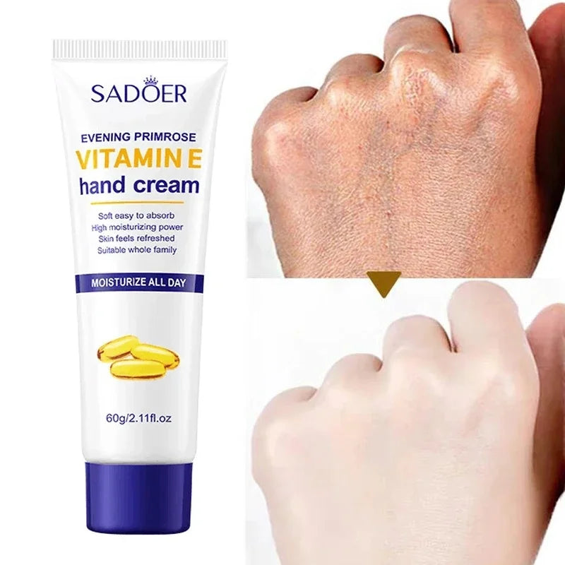 60g Vitamin E Whitening Hand Cream 7 Day Anti-Drying Crack Wrinkle Remover Hand Lotion Removal Dead Skin Foot Repair Moisturizer