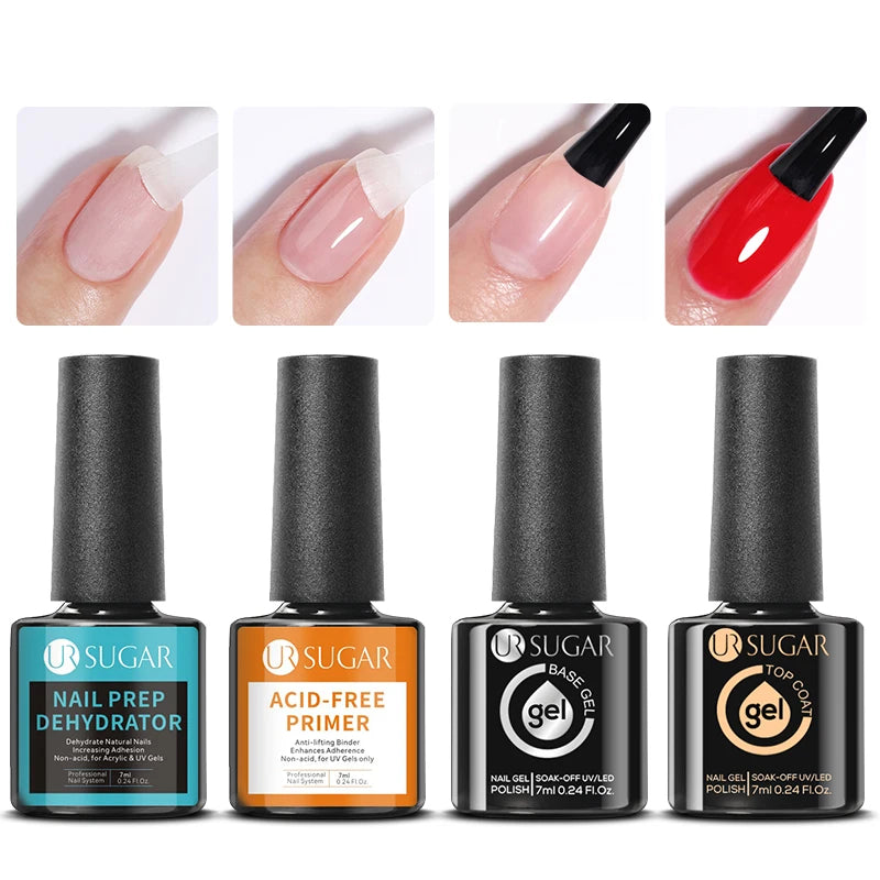 UR SUGAR 7ml Nail Gel Polish Set Primer Base Top Coat Magic Remover Reinforce Functionality Set UV Nail Esmalte Nails Art Vernis