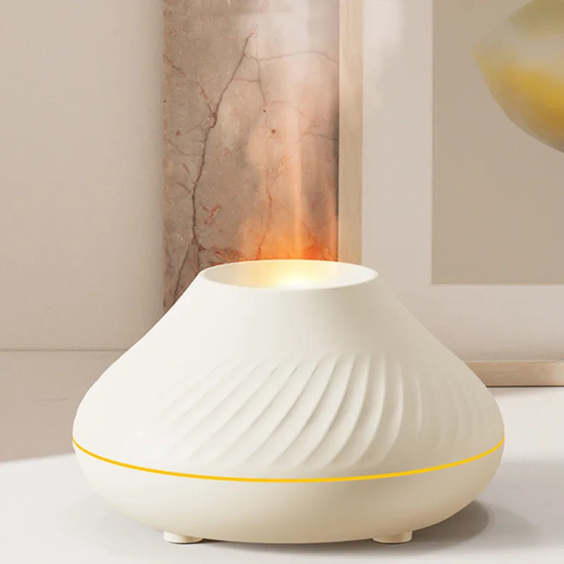 Aroma Fire Flame Diffuser for Essential Oils Small Portable Air Fireplace Volcano Mushroom Scent Humidifier  for home office