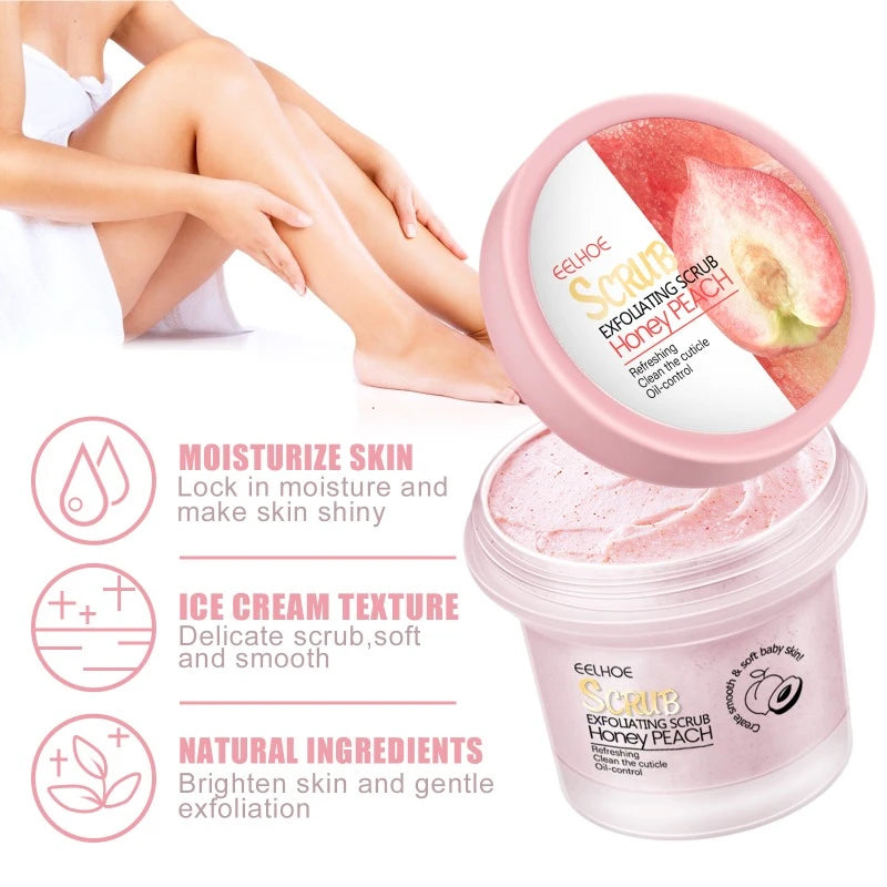 Body Exfoliating Mousse Peeling Gel Peach Body Scrub Deep Remove Cleansing Chicken Skin Moisturize Whiten Skin Exfoliator Cream