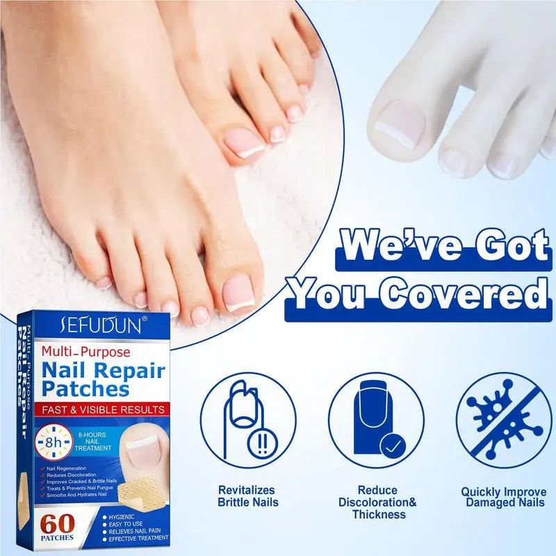 Toenail Patches Nail Repair Extra Strength Patches For Toenail Fingernail Non-Irritating And Breathable Nail Repair Renewal