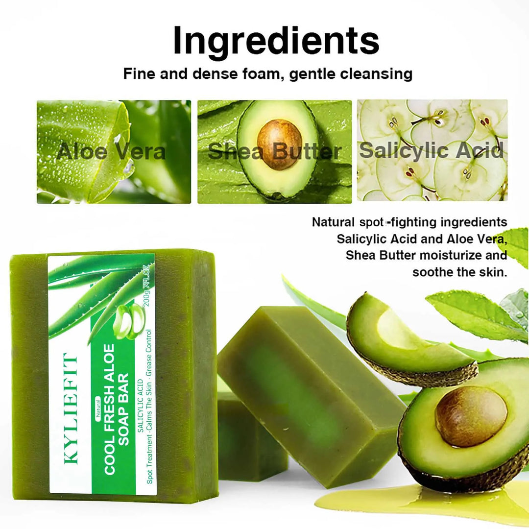 Aloe Vera Soap With All Natural Ingredients, Reduce Dark Spots and Acne, Brightening, Oil Control, Clean Skin, Exfoliation