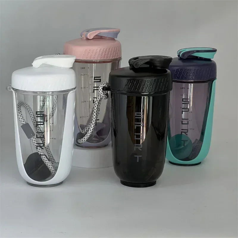 Blender Shaker Bottle with Stirring Ball Protein Powder Shake Cup Plastic Mixing Cup Body Building Exercise Water Bottle