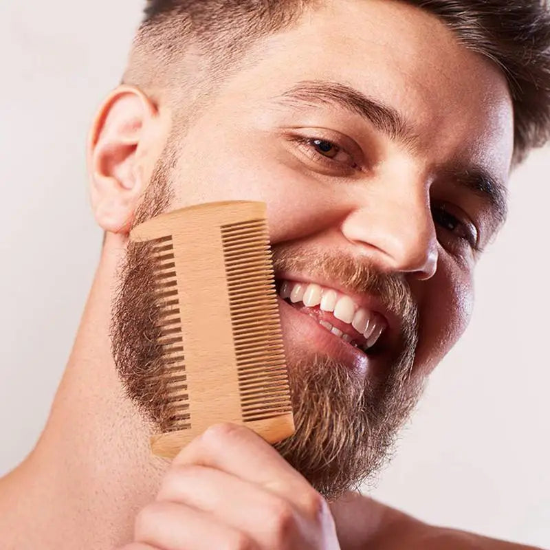 5pcs Beard Growth Kit Men Barbe Hair Enhancerbeard Essentiall Oil Beard care Leave-in Conditioner,Double Sided Comb Beard Cream