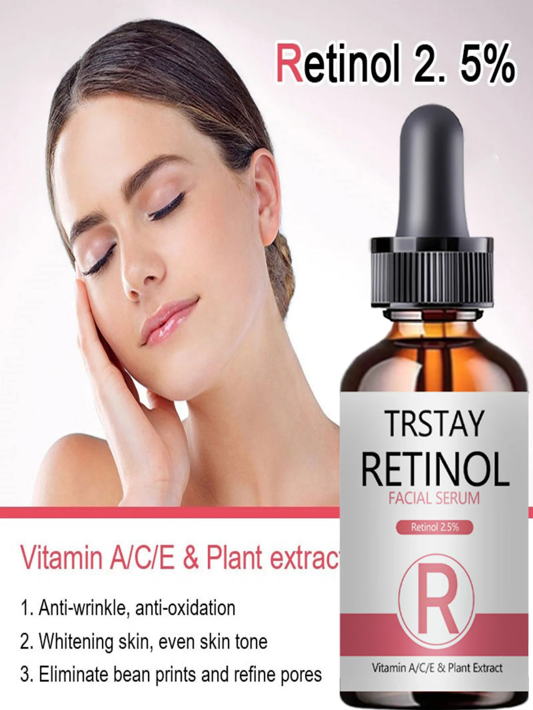 Retinol Face Serum 2.5% With Hyaluronic Acid Anti Wrinkle Whitening Moisturizing Brightening Retinol Essence Skin Care