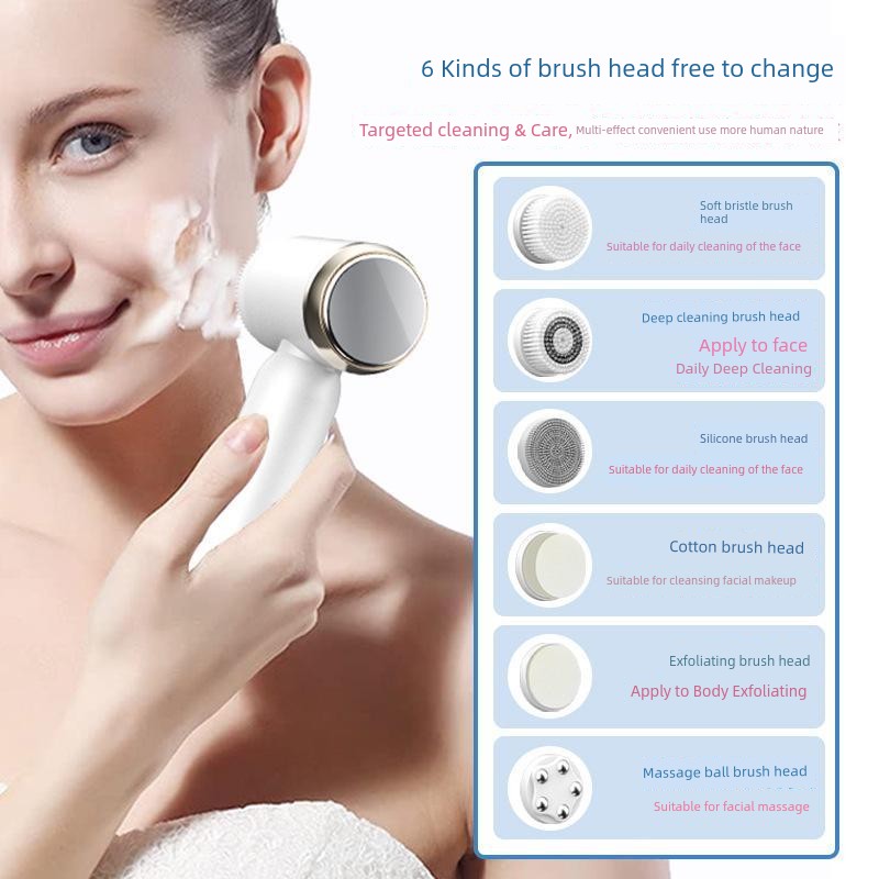 For Home Facial Cleanser Electric Cleaner Silicone Facial Cleaning Device Pore Cleansing Soft Brush Cold and Hot Compress Beauty Instrument