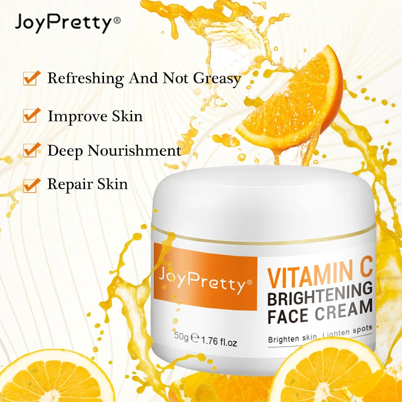 Joypretty Vitamin C Serum for Face Cream Set for Dark Spots Skin Care Whitening Pigment Anti Eye Cream Dark Circles Eye Bag Kits