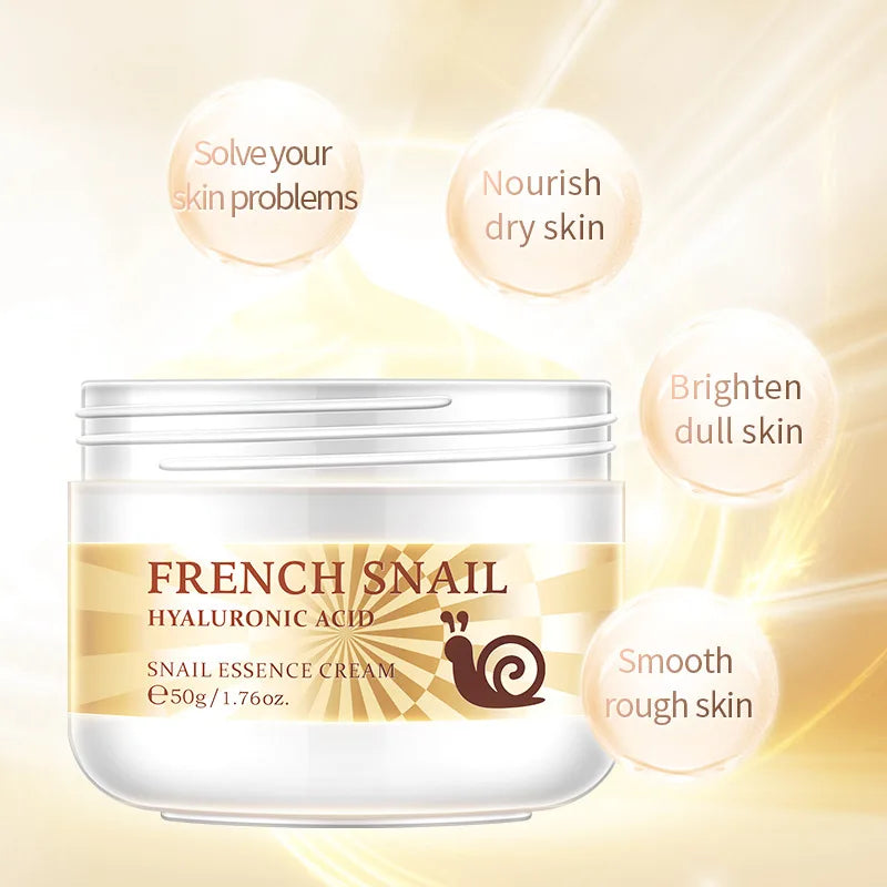 Snail Face Cream Improve Dry Rough Skin Wrinkle Brightening Facial Hyaluronic Acid Moisturizing Nourishing Serum Skin Care