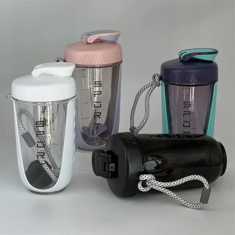 Blender Shaker Bottle with Stirring Ball Protein Powder Shake Cup Plastic Mixing Cup Body Building Exercise Water Bottle